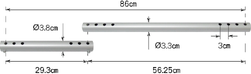 LIT86 - ASB懸吊型系列加長管〈一組2支86㎝〉管徑Ø3.8㎝